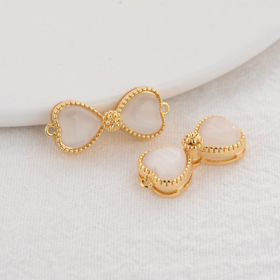 10×24,5 mm 14K aranyozott masnival bevont 2 lyukú karkötő összekötő medálok medálok Ékszer készítési kellékek barkács kiegészítők