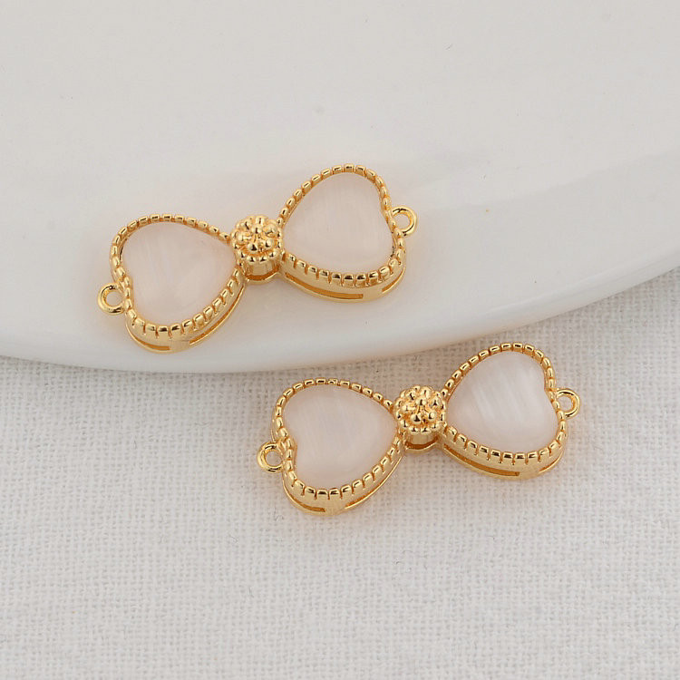 10×24,5 mm 14K aranyozott masnival bevont 2 lyukú karkötő összekötő medálok medálok Ékszer készítési kellékek barkács kiegészítők