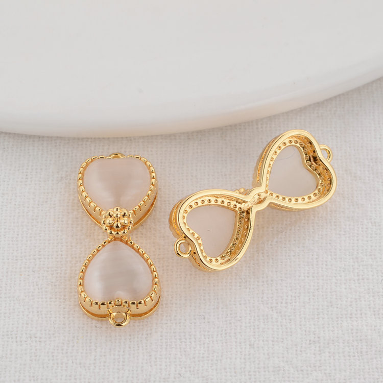 10×24,5 mm 14K aranyozott masnival bevont 2 lyukú karkötő összekötő medálok medálok Ékszer készítési kellékek barkács kiegészítők