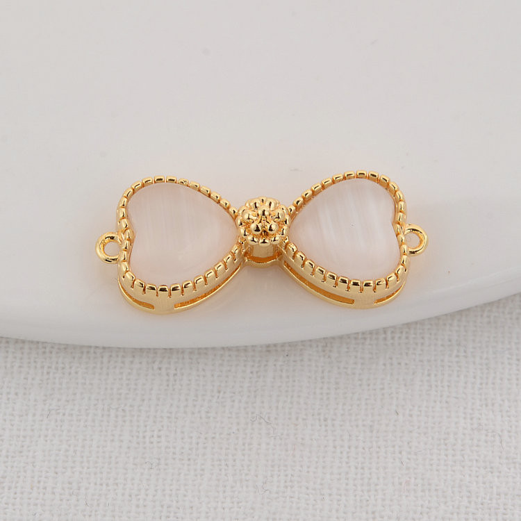 10×24,5 mm 14K aranyozott masnival bevont 2 lyukú karkötő összekötő medálok medálok Ékszer készítési kellékek barkács kiegészítők