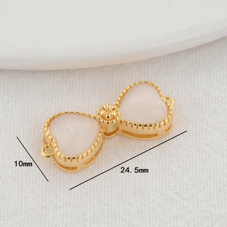 10×24,5 mm 14K aranyozott masnival bevont 2 lyukú karkötő összekötő medálok medálok Ékszer készítési kellékek barkács kiegészítők