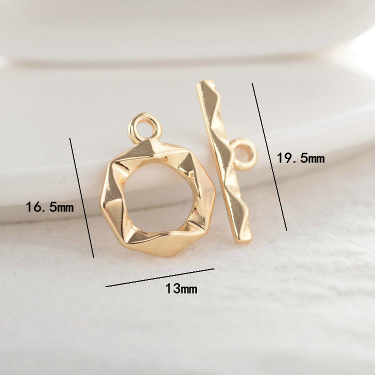 13*19.5MM 14K aranyozott sárgaréz kerek nyaklánc O billenőkapcsok Kiváló minőségű barkács ékszerkészítési kellékek