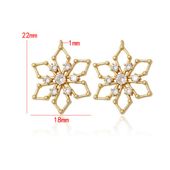 18*22MM 14-каратово позлатено покритие от месинг и циркон Цветя Талисмани Висулки Консумативи за изработка на бижута