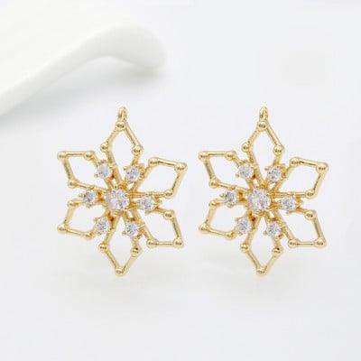 18*22MM 14K aranyozott sárgaréz és cirkon virágos medálok medálok ékszerkészítési kellékek