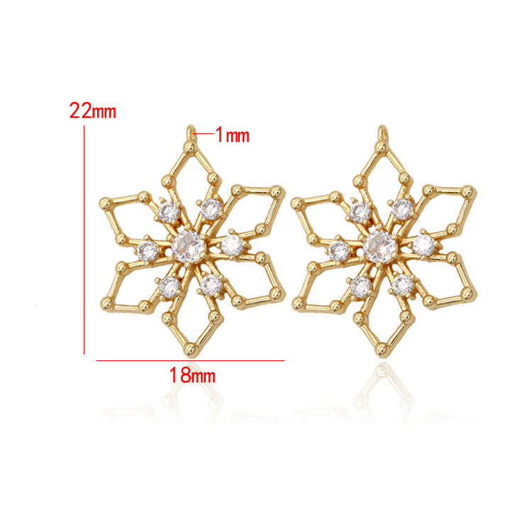 18*22MM 14K aranyozott sárgaréz és cirkon virágos medálok medálok ékszerkészítési kellékek