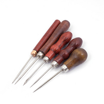 Leather Craft Awl Tools Δερμάτινο Εργαλείο διάτρησης με τρύπες Ράψιμο Τρύπα ράψιμο Πάνω από Stitch Wood Handmade for DIY Handmade