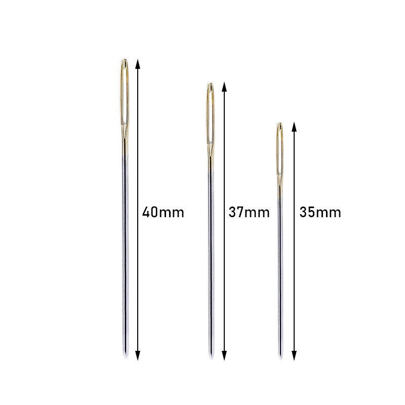 Meșteșuguri din piele Ac de cusut Cap rotund Pint tocit Prismă ascuțită Instrument ascuțit pentru cusătură de broderie Ace brodate cu aur