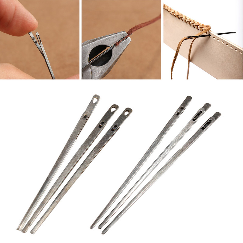 Bőrtűkészlet kézi varráshoz, nagyszemű bőrvarrótű bőrprojektekhez