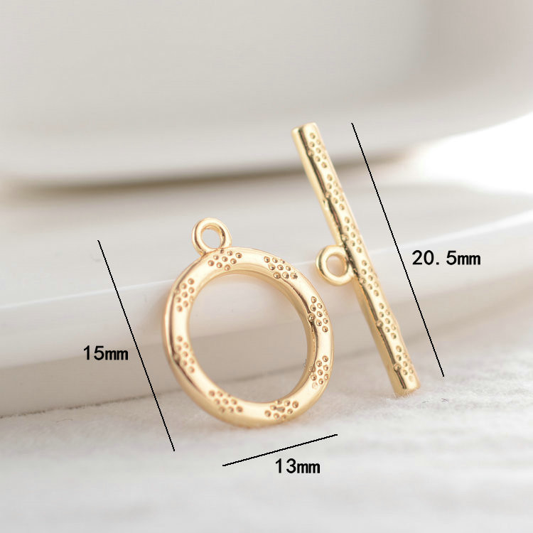 21*23.5MM 14K arany színű bevonatú sárgaréz kerek karkötő O billenőkapcsok Kiváló minőségű barkács ékszerkészítési kellékek