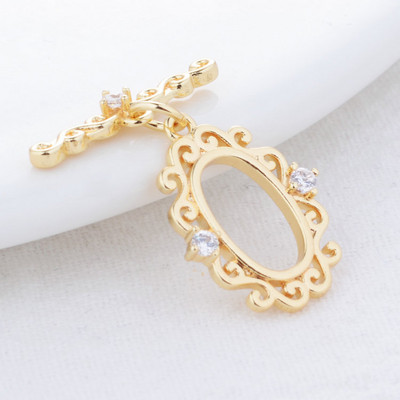 15*20MM 14K aranyozott sárgaréz cirkon karkötővel O billenőkapcsokkal Kiváló minőségű barkács ékszerkészítési kellékek