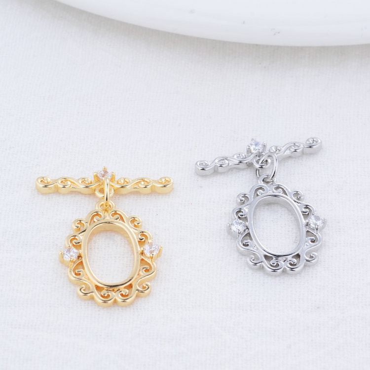 15*20MM 14K aranyozott sárgaréz cirkon karkötővel O billenőkapcsokkal Kiváló minőségű barkács ékszerkészítési kellékek