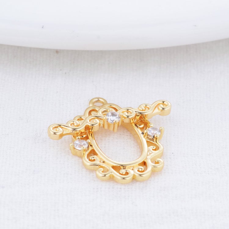 15*20MM 14K aranyozott sárgaréz cirkon karkötővel O billenőkapcsokkal Kiváló minőségű barkács ékszerkészítési kellékek