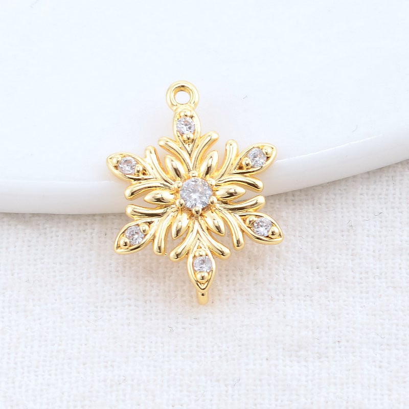 13x18MM 14K arany színű sárgaréz és cirkon 2 lyukú virágok összekötő bűbáj medálok nyaklánc ékszer készítési kellékek barkács kiegészítők