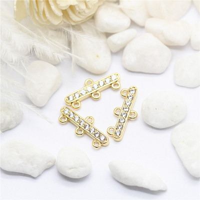 Χρυσό 5,5*14mm 14Κ Χρυσός ορείχαλκος 4 οπών Connect Charms Μενταγιόν Κοσμήματα Προμήθειες Κατασκευής Diy Findings Αξεσουάρ