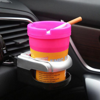 Φορητό PP Τασάκι Αυτοκινήτου Πλένεται Δίσκος Τέφρας Καπνού με Υποδοχή τσιγάρου 11*8cm