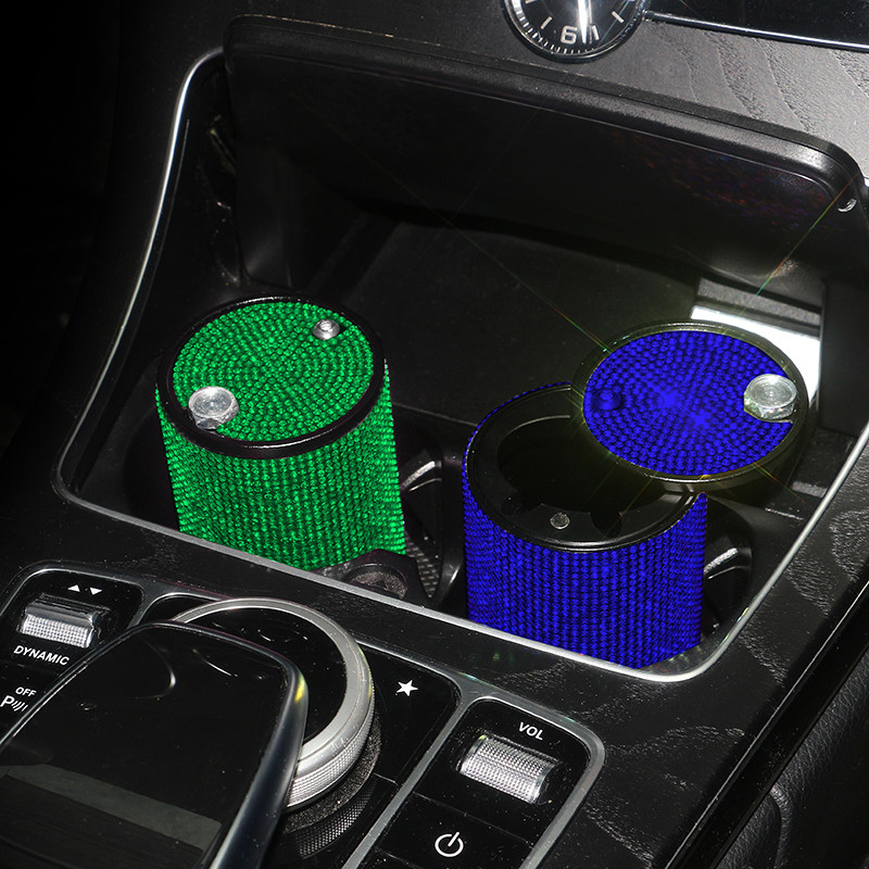 Deimantinis automobilio peleninis universalus krištolo krištolinio akmens pelenų padėklas automobilių vidaus dekoro cigarečių laikiklis Automobilių priedai mergaitėms, moterims