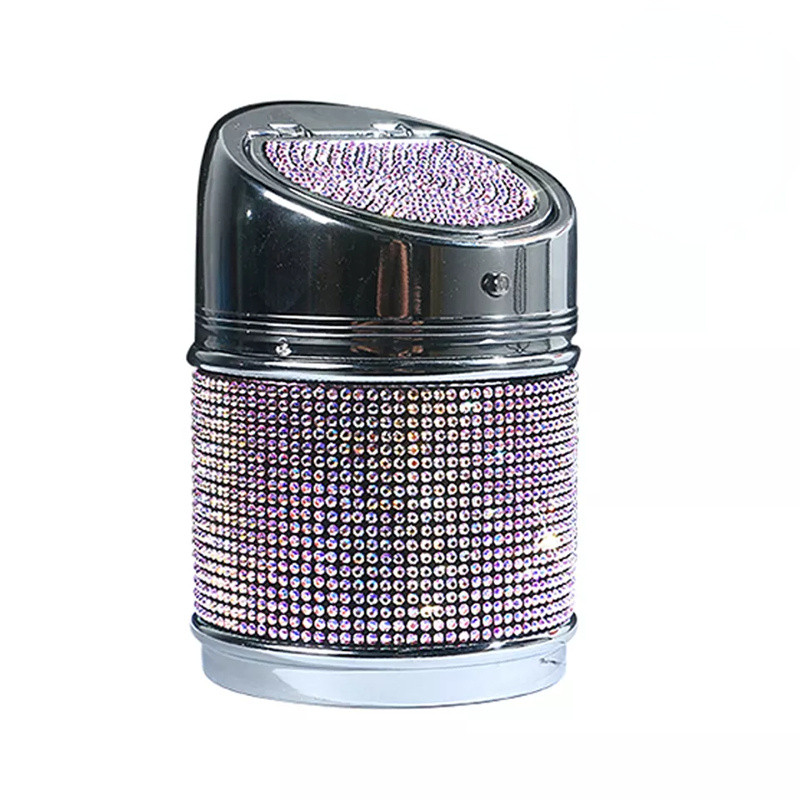 Scrumieră pentru mașină cu stras de lux Scrumieră auto universală Container pentru ceașcă Tavă pentru cenușă pentru trabuc Suport pentru cenușă pentru fumat Cilindru Accesorii auto