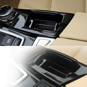 Черна ABS предна централна конзола Кутия за монтаж на пепелник Подходяща за BMW 5 Series F10 F11 F18 520 525 OEM 51169206347 Оформление на автомобила