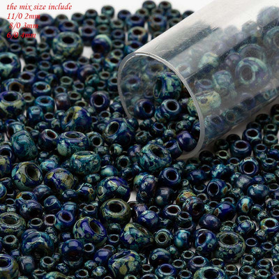 Taidian Miyuki kerek Picasso gyöngyök ékszerkészítéshez, barkácsolás, kézzel készített ékszer Ajándékok Boho stílusú 2mm 3mm 4mm Vegyes méret 10g/20g/táska