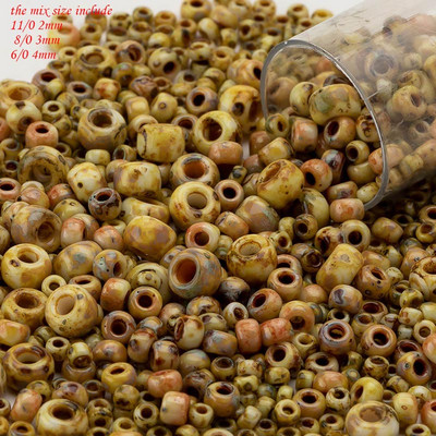 Taidian Miyuki kerek Picasso gyöngyök ékszerkészítéshez, barkácsolás, kézzel készített ékszer Ajándékok Boho stílusú 2mm 3mm 4mm Vegyes méret 10g/20g/táska