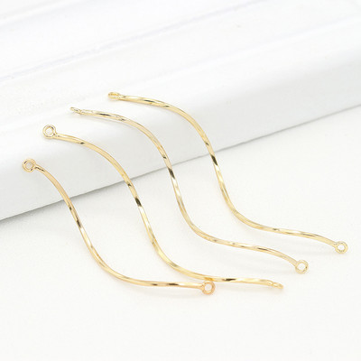 6 DB 14K aranyozott sárgaréz Warp Stick Connect Charms Csatlakozó Ékszerkészítési Kellékek Barkács leletek