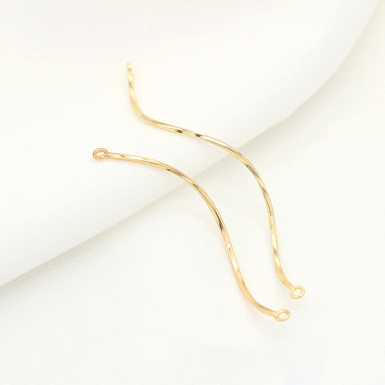 6 DB 14K aranyozott sárgaréz Warp Stick Connect Charms Csatlakozó Ékszerkészítési Kellékek Barkács leletek