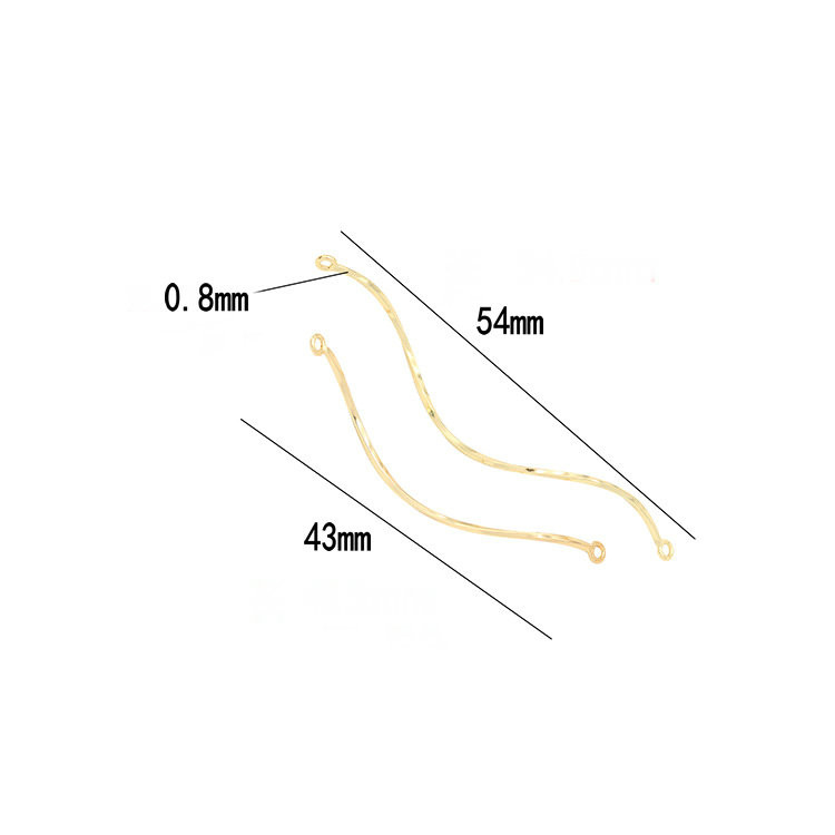 6 DB 14K aranyozott sárgaréz Warp Stick Connect Charms Csatlakozó Ékszerkészítési Kellékek Barkács leletek