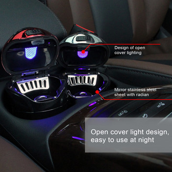 1 бр. Универсален креативен пепелник за кола Разглобяема запалка с LED светлина и капак Автомобилни аксесоари Интериор за подарък