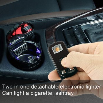 Αποσπώμενος αναπτήρας απορριμμάτων τασάκι αυτοκινήτου 1 τμχ Universal με φως LED και καπάκι Εσωτερικό για δώρο