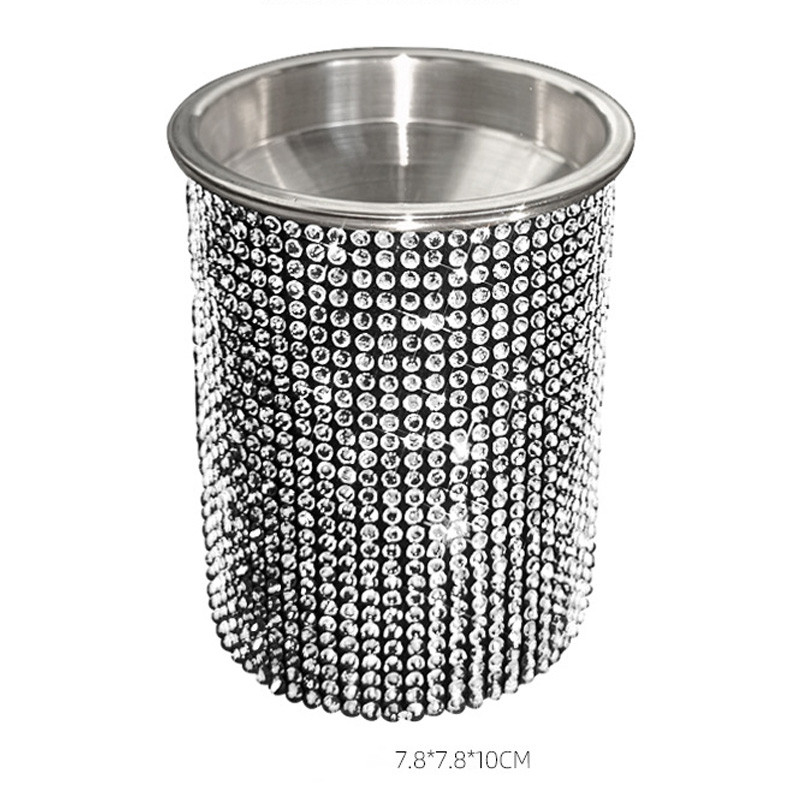 Bling autós kiegészítők belső fényes hamutartó Univerzális autós hamutartó cigarettához Hordozható autós hamutartó Glitter Bling öngyújtó