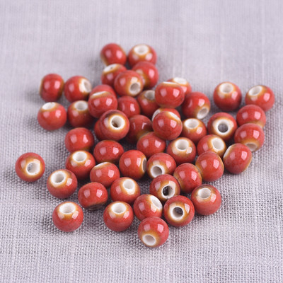 50 bucăți rotunde 6 mm glazură fantezie ceramică porțelan loturi de mărgele distanțare libere pentru realizarea de bijuterii DIY