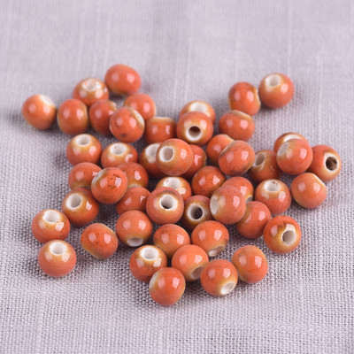 50 bucăți rotunde 6 mm glazură fantezie ceramică porțelan loturi de mărgele distanțare libere pentru realizarea de bijuterii DIY