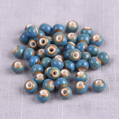 50 bucăți rotunde 6 mm glazură fantezie ceramică porțelan loturi de mărgele distanțare libere pentru realizarea de bijuterii DIY