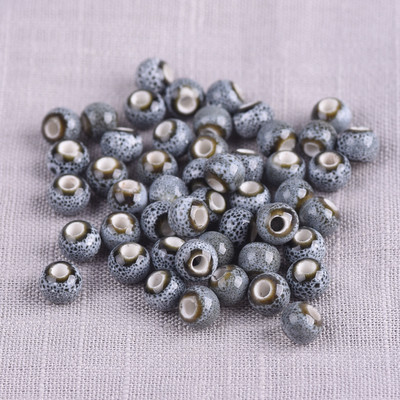 50 bucăți rotunde 6 mm glazură fantezie ceramică porțelan loturi de mărgele distanțare libere pentru realizarea de bijuterii DIY