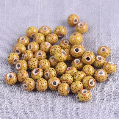 50 bucăți rotunde 6 mm glazură fantezie ceramică porțelan loturi de mărgele distanțare libere pentru realizarea de bijuterii DIY