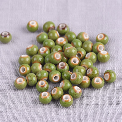 50 bucăți rotunde 6 mm glazură fantezie ceramică porțelan loturi de mărgele distanțare libere pentru realizarea de bijuterii DIY