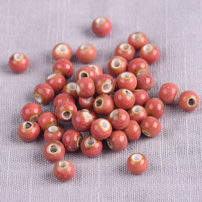 50 bucăți rotunde 6 mm glazură fantezie ceramică porțelan loturi de mărgele distanțare libere pentru realizarea de bijuterii DIY