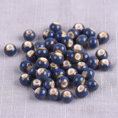 50 bucăți rotunde 6 mm glazură fantezie ceramică porțelan loturi de mărgele distanțare libere pentru realizarea de bijuterii DIY