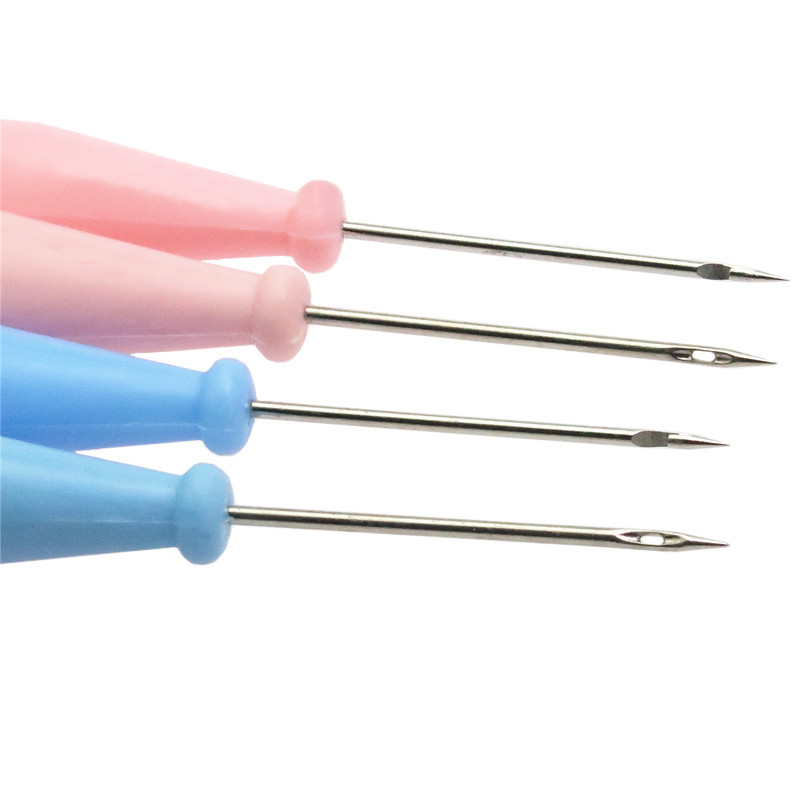 2 bucăți cusut pungi pantofi pungi cârlig pentru găuri DIY lucrat manual din piele perforator mâner din plastic con ac ace pentru repararea pantofilor
