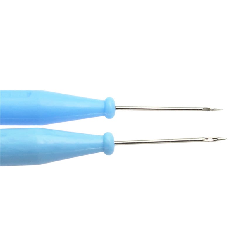 2 bucăți cusut pungi pantofi pungi cârlig pentru găuri DIY lucrat manual din piele perforator mâner din plastic con ac ace pentru repararea pantofilor