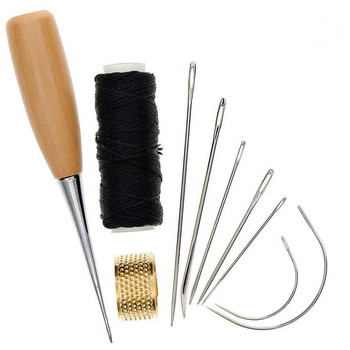 1 Σετ σταθερή βελόνα ραψίματος Awl Leather Craft Αξεσουάρ ραπτικής Ελαφρύ Δέρμα ραπτικής βελόνας επαγγελματικής ραφής