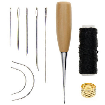 1 Σετ σταθερή βελόνα ραψίματος Awl Leather Craft Αξεσουάρ ραπτικής Ελαφρύ Δέρμα ραπτικής βελόνας επαγγελματικής ραφής