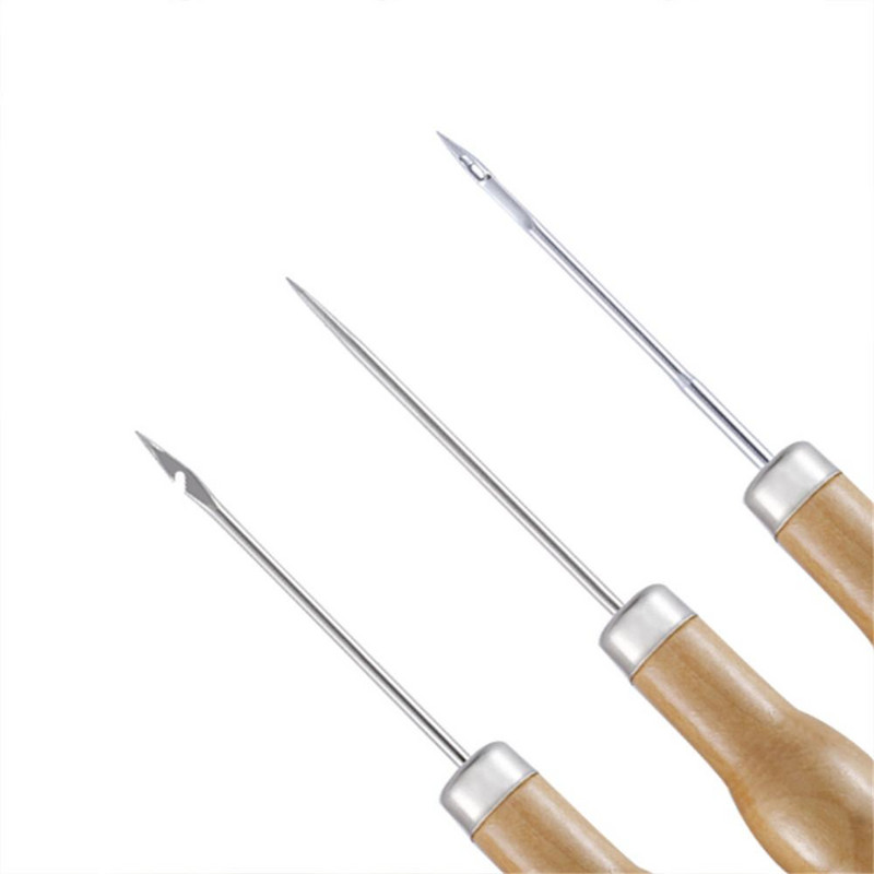 Platnene kožne cipele za šivanje Alat za drvenu dršku Šilo Ručno šivanje Konus Igla za izradu kože Komplet alata za šivanje