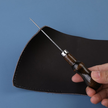 1Pc Handwork Awl Professional Leather Wood Handle Awl Tools for Leathercraft Stittching Αξεσουάρ ραπτικής για δερμάτινο εργαλείο χειροτεχνίας