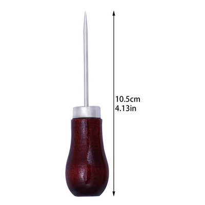 1Pc Handwork Awl Professional Leather Wood Handle Awl Tools for Leathercraft Stittching Αξεσουάρ ραπτικής για δερμάτινο εργαλείο χειροτεχνίας