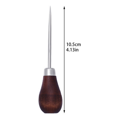 1Pc Handwork Awl Professional Leather Wood Handle Awl Tools for Leathercraft Stittching Αξεσουάρ ραπτικής για δερμάτινο εργαλείο χειροτεχνίας