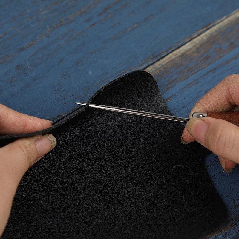 1Pc Handwork Awl Professional Leather Wood Handle Awl Tools for Leathercraft Stittching Αξεσουάρ ραπτικής για δερμάτινο εργαλείο χειροτεχνίας