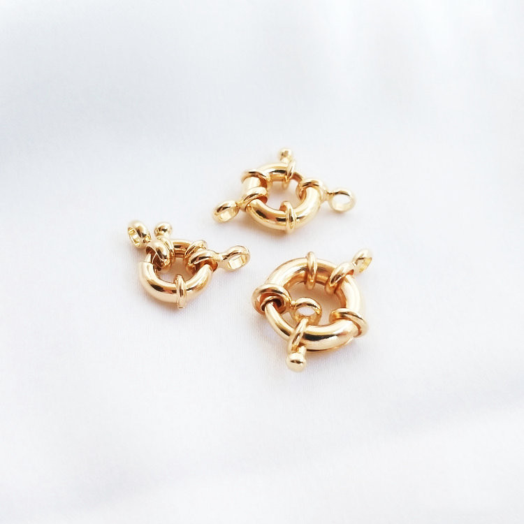 6KOM Mjedena opružna kopča presvučena 14K pozlatom 2 rupe Privezak za narukvicu Priključak za narukvicu Visokokvalitetni dodaci za nakit „uradi sam“