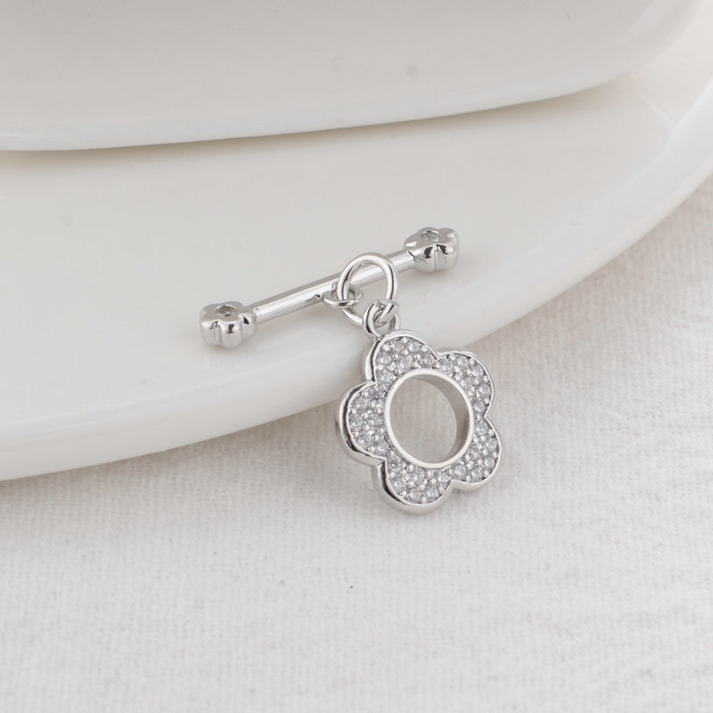 14*20MM 14K arannyal bevont sárgaréz cirkon virág karkötővel O billenőkapcsokkal Kiváló minőségű barkács ékszerkészítési kellékek