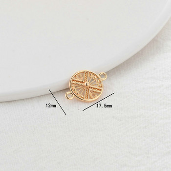 13×19MM 14K златно покритие Кръгли 2 отвора Connect Charms Висулки Консумативи за изработка на бижута Аксесоари Направи си сам